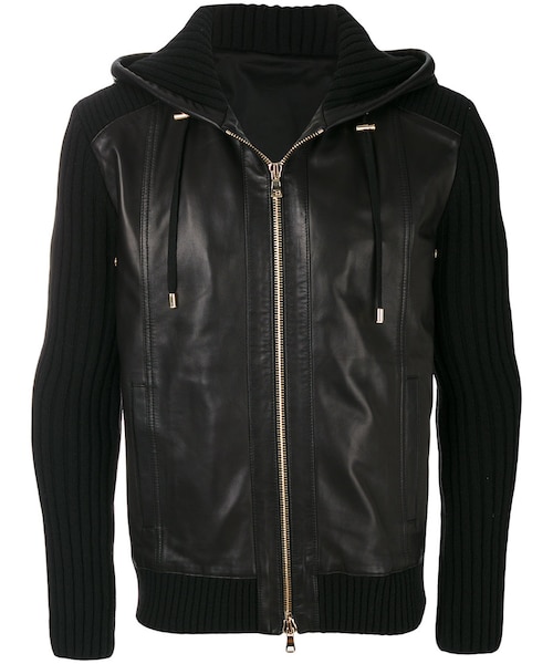 BALMAIN（バルマン）の「Balmain - リブパネル レザージャケット - men 