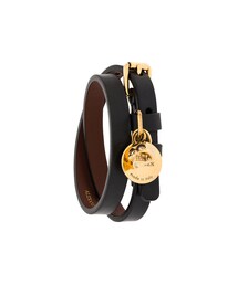 Alexander McQueen | Alexander McQueen - スカルチャーム ブレスレット - men - カーフレザー - ワンサイズ(ブレスレット)