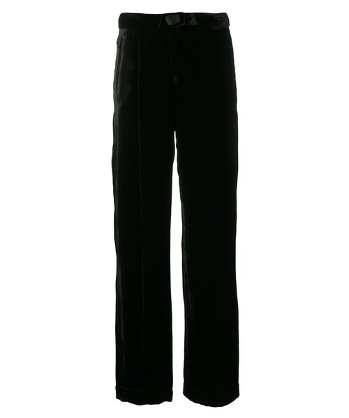 エンポリオアルマーニ　ベロアパンツ EMPORIO 黒 ベルベット スラックス 美品】エンポリオアルマーニEMPORIOARMANI ベルベットパンツ EMPORIO