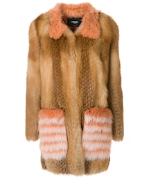 FENDI ミンクファー ドルマンスリーブ ショートコート 36 コート ウール グレー | Fendi