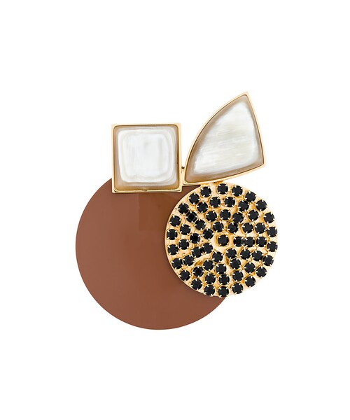 マルニブローチ MARNI（マルニ）の「Marni - ジオメトリック ブローチ - women - glass