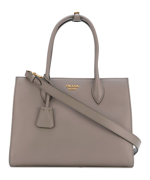 PRADA◇トートバッグ/レザー/GRY （中古・古着通販】PRADA (プラダ 