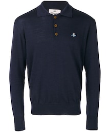 vivienne westwood ポロシャツ ニット 長袖 人気 ヴィヴィアン ウエストウッド ニット ポロシャツ オーブ刺繍 長袖