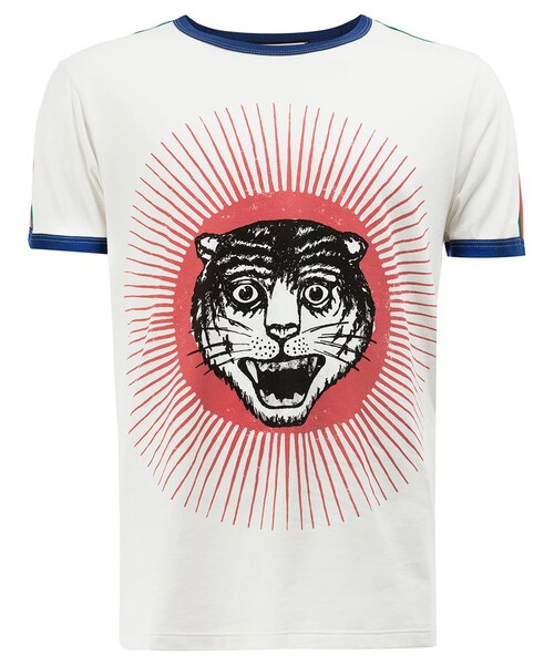 Gucci グッチ の Gucci タイガープリント Tシャツ Men コットン ポリアミド Xl Tシャツ カットソー Wear