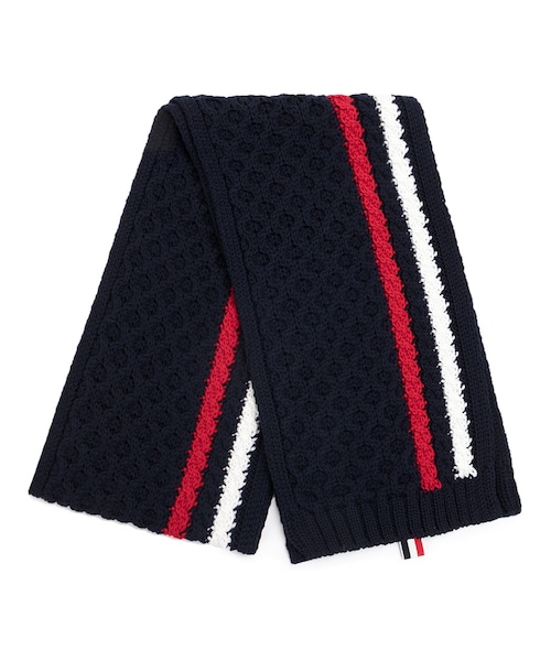 THOM BROWNE ネイビー ストライプマフラー THOM BROWNE ネイビー ストライプマフラー THOM BROWNE ネイビー