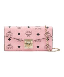 MCM チェーンウォレット　長財布　ロゴ 型押しピンク 楽天市場】【未使用】【新品】エムシーエム MCM チェーン