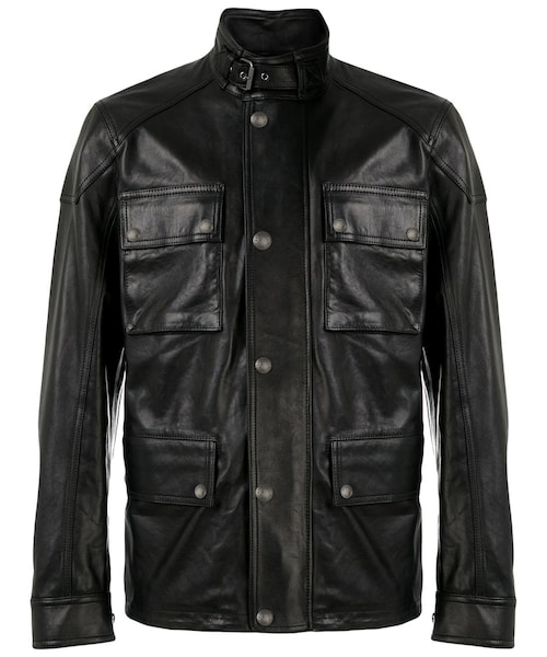 BELSTAFF ブラックレザーライダースジャケット Belstaff レザージャケット | ブラック | FARFETCH JP