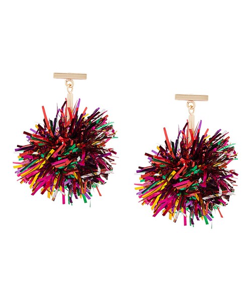 tuleste （トゥルステ）の「Tuleste tinsel pompom earrings women ルレックス ワン