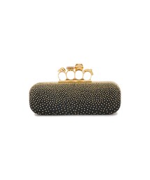 Alexander McQueen ホワイト ナックル レザー クラッチバッグ Alexander McQueen ホワイト ナックル レザー クラッチバッグΩ
