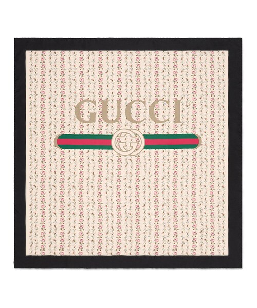 Gucci（グッチ）の「Gucci - ローズプリント シルクスカーフ - women - シルク - ワンサイズ（ストール/ショール