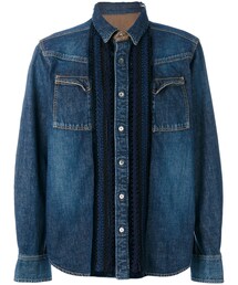 sacai 装飾　デニムシャツ sacai（サカイ）カジュアルシャツ 紺 サイズ:2(M位) メンズ