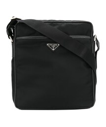 PRADA | Prada - ロゴプレート メッセンジャーバッグ - men - レザー/ナイロン - ワンサイズ(メッセンジャーバッグ)