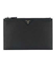 PRADA | Prada - ロゴ クラッチバッグ - men - レザー - ワンサイズ(クラッチバッグ)