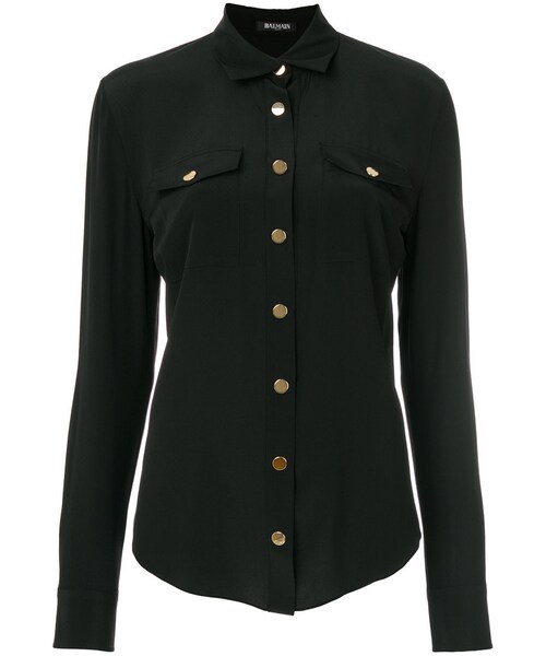 M*s様 BALMAIN バルマン ◇ レザー ボタン シャツ BALMAIN（バルマン）の「Balmain - ゴールドボタン シャツ - women