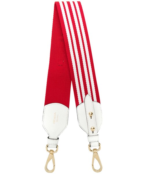 PRADA ストラップ グレー ストライプ 保存袋付き 極美品】PRADA プラダ ショルダーストラップ 斜め掛け マルチ