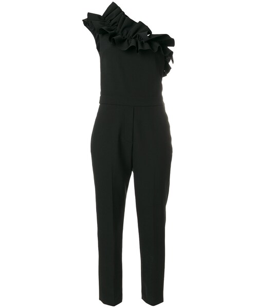 MSGM（エムエスジーエム）の「MSGM - ラッフル装飾 ワンショルダージャンプスーツ - women - ポリエステル/スパンデックス