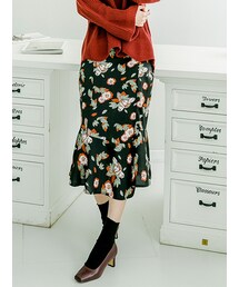 KORMARCH | 花柄スリットロングスカート(スカート)