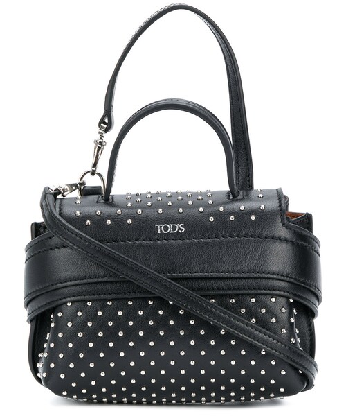 TOD'S トッズ トートバッグ ショルダーバッグ スタッズ ステッチ ヌメ革