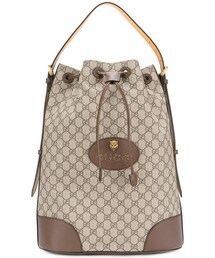 GUCCI | Gucci - Ggスプリーム 巾着バックパック - men - コットン/レザー - ワンサイズ(バックパック/リュック)