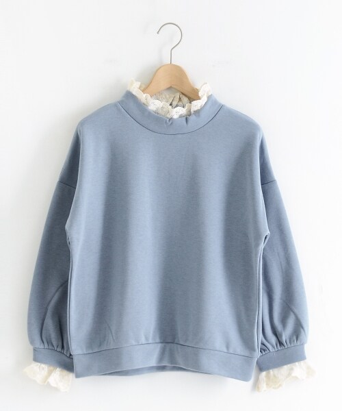 MAJESTIC LEGON(マジェスティックレゴン)の「レース付裏起毛プルオーバー(トップス・レディース・ブルー/アイボリー/ベージュ・M)」の9枚目の写真