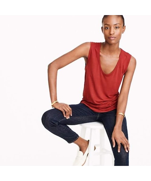 J.CREW(ジェイクルー)の「Drapey tank top(タンクトップ・レディース・Black/White/Red/Beige/Gold/Blue/Green・Xx-small/X-small/Small/Medium/Large/X-large/Xx-large)」の8枚目の写真