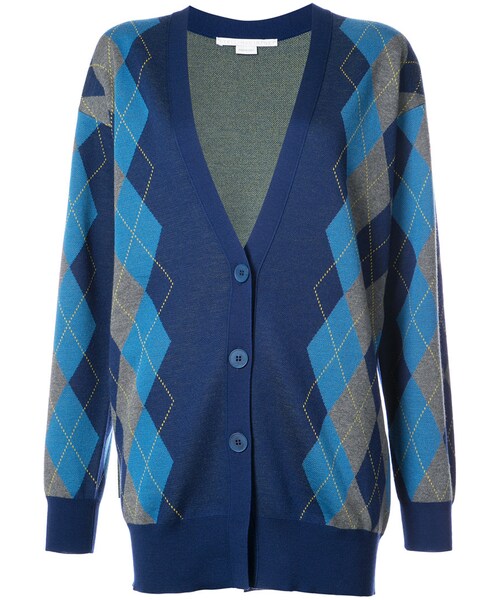 STELLA McCARTNEY】WOOL アーガイル カーディガン
