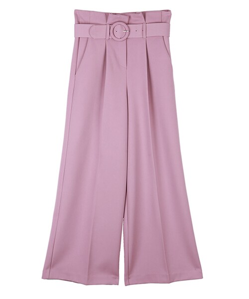 DINT（ディント）の「ローピンタックスレックスパンツ（ベルトset）（その他パンツ・レディース・Pink/Black・S/M）」の3枚目の写真