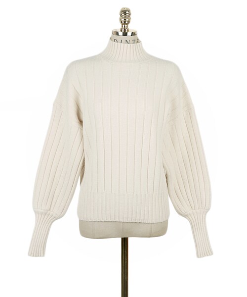 DINT（ディント）の「非アンナバルーンスリーブニットトップ（ニット/セーター・レディース・White/Other/Blue・one(44~66size)）」の2枚目の写真