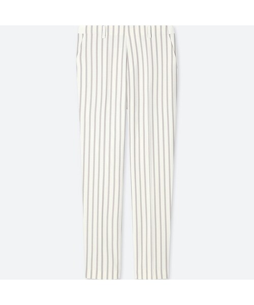 UNIQLO（ユニクロ）の「スマートスタイルアンクルパンツ（カラーストライプ）＋EC（その他パンツ・レディース・NAVY 69/OFF WHITE 01/BEIGE 31・S/3XL/XS/XXL/L/M/XL）」の2枚目の写真