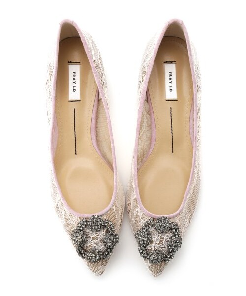 FRAY I.D（フレイアイディー）の「レース×ビジューパンプス（パンプス  