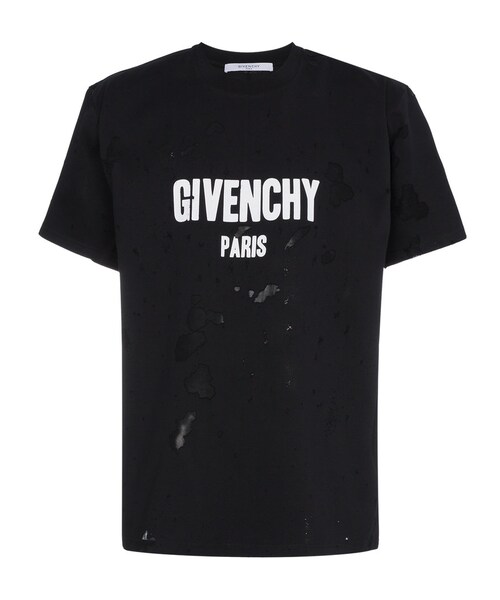 Givenchy（ジバンシイ）の「Givenchy - ダメージ ロゴプリント Tシャツ - men - コットン⁄ポリエステル - XL（Tシャツ⁄カットソー）」