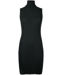 Maison Margiela | Maison Margiela - リブ編み タートルネックワンピース - women - ウール - M(ワンピース)