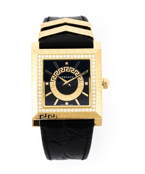 VERSACE（ヴェルサーチ）の「Versace - スクエア腕時計 - men - レザー