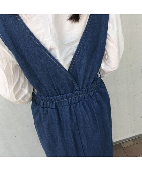 copine（コピン）の「ゆる可愛いデニムジャンパースカート(2color)【クリックポスト対象商品】（デニムスカート・レディース・その他）」の8枚目の写真