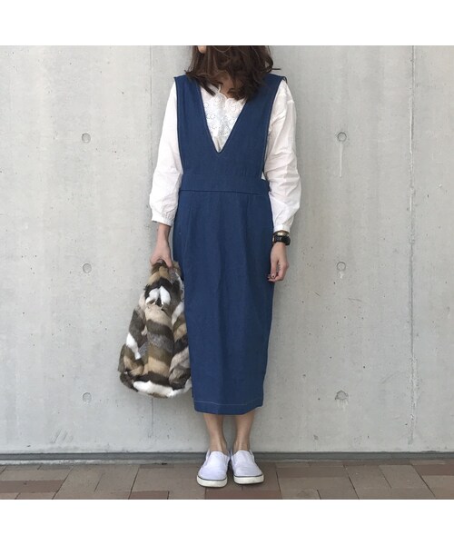 copine（コピン）の「ゆる可愛いデニムジャンパースカート(2color)【クリックポスト対象商品】（デニムスカート・レディース・その他）」の2枚目の写真