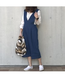copine | ゆる可愛いデニムジャンパースカート(2color)【クリックポスト対象商品】(デニムスカート)