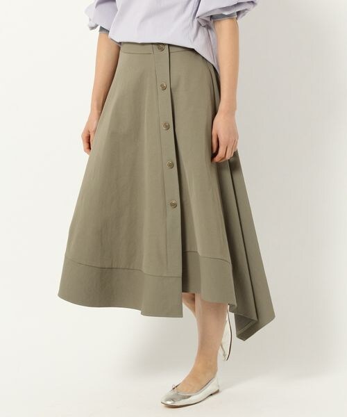 BABYLONE(バビロン)の「イレギュラーヘムボタンSK(スカート・ベージュ/ダークイエロー/カーキ/ラベンダー)」の3枚目の写真