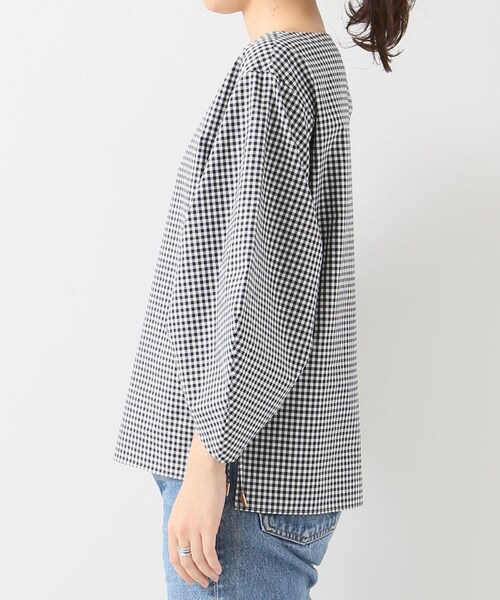 【2018S】Spick and Span ギンガムソデシャーリングブラウス Spick & Span（スピックアンドスパン）の「ギンガムシャーリング