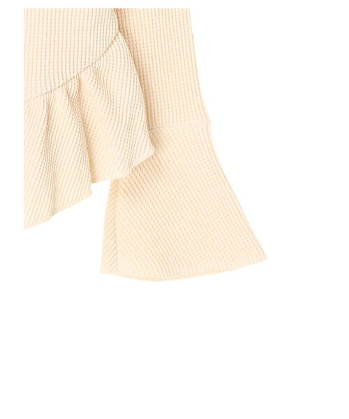 GARAGE OF GOOD CLOTHING（ガレージオブグッドクロージング）の「フリルサーマルプルオーバー（トップス・ホワイト/ライトベージュ/ブラウン・F）」の4枚目の写真