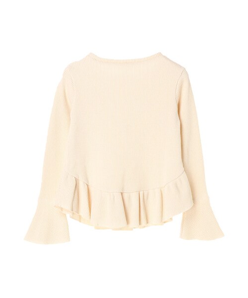 GARAGE OF GOOD CLOTHING（ガレージオブグッドクロージング）の「フリルサーマルプルオーバー（トップス・ホワイト/ライトベージュ/ブラウン・F）」の2枚目の写真