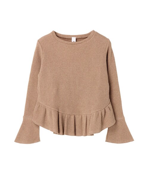 GARAGE OF GOOD CLOTHING（ガレージオブグッドクロージング）の「フリルサーマルプルオーバー（トップス・ホワイト/ライトベージュ/ブラウン・F）」の8枚目の写真