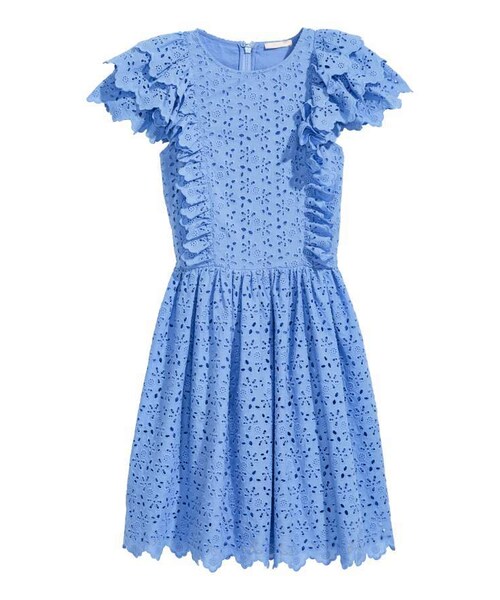 h&m dress with eyelet embroidery
