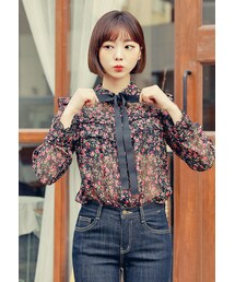 HOTPING | ストラップSET小花柄フリルブラウス(シャツ/ブラウス)