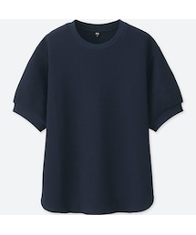 UNIQLO | ワッフルクルーネックT（5分袖）(Tシャツ/カットソー)