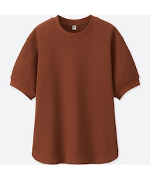 UNIQLO | ワッフルクルーネックT（5分袖）(Tシャツ/カットソー)