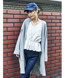 E hyphen world gallery | ミラノリブロングカーディガン(トップス)