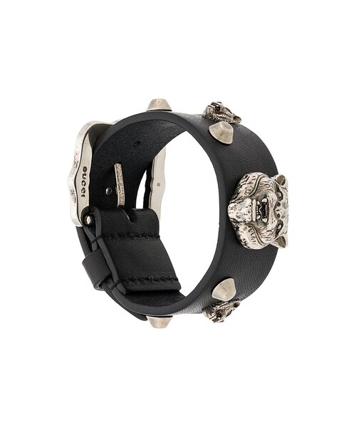 Gucci グッチ の Gucci Wolf Stud Bracelet Men レザー S ブレスレット Wear