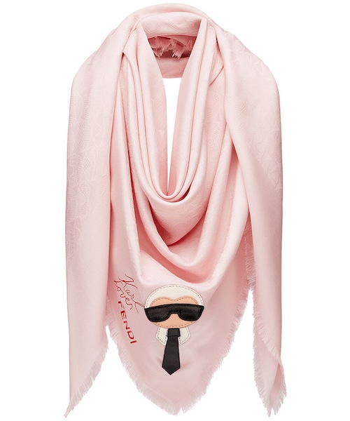 Fendi（フェンディ）の「Fendi Karlito shawl women シルク/ウール/ラムスキン/ゴートスキン ワン