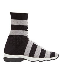 FENDI | Fendi - striped sneakers - women - ゴートスキン/ポリアミド/スパンデックス/rubber - 36(スニーカー)