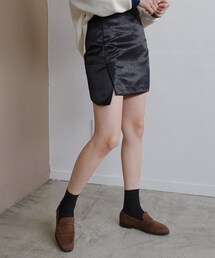 DHOLIC | グロッシーアンバランスミニスカート(スカート)